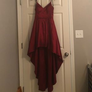 B Darlin Red High-Low Dress w/ adjustable straps